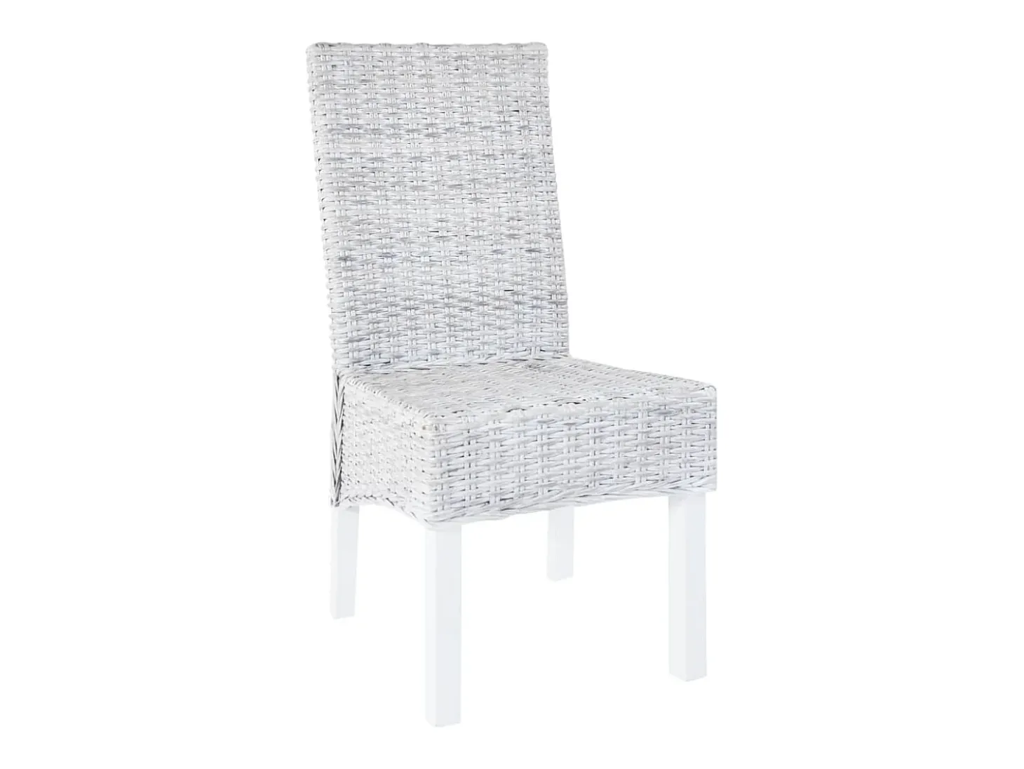 Sillas de comedor 2 unidades ratán Kubu y madera mango marrón claro