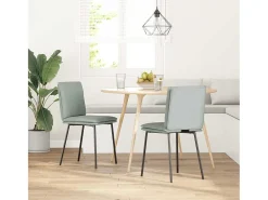 Sillas de comedor 2 unidades terciopelo gris claro