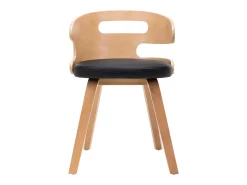 Sillas de comedor 6 unidades madera curvada cuero sintético negro