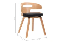 Sillas de comedor 6 unidades madera curvada cuero sintético negro