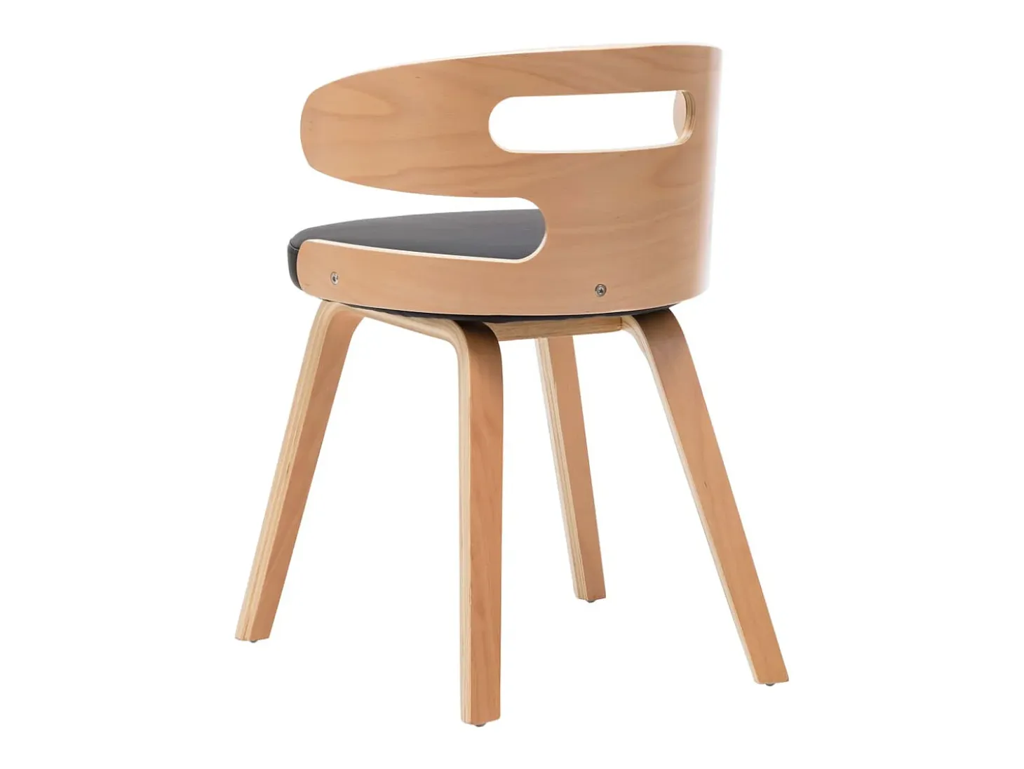 Sillas de comedor 6 unidades madera curvada cuero sintético negro