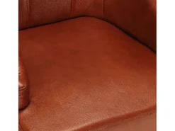 Sillas de comedor 2 unidades cuero auténtico de cabra marrón
