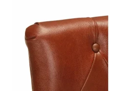 Sillas de comedor 2 unidades cuero auténtico de cabra marrón