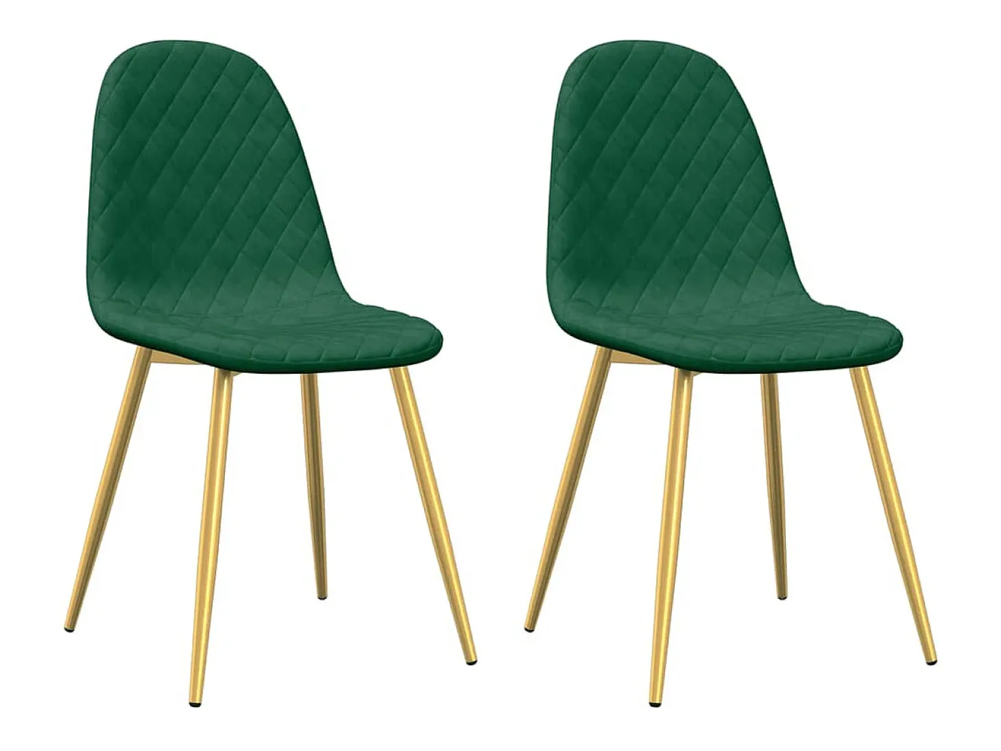 Sillas de comedor 2 unidades terciopelo verde oscuro