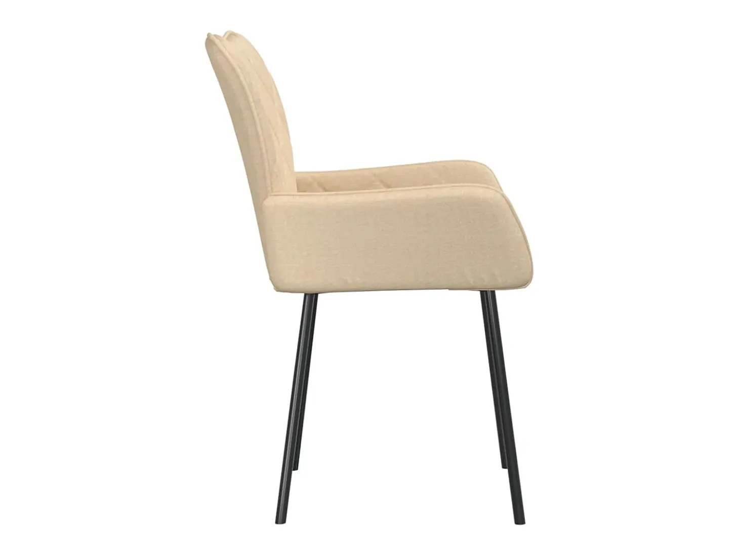 Sillas de comedor 2 unidades tela color crema