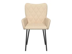 Sillas de comedor 2 unidades tela color crema