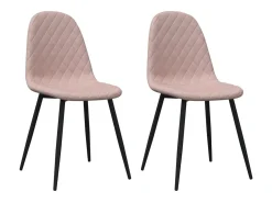 Sillas de comedor 2 unidades terciopelo rosa