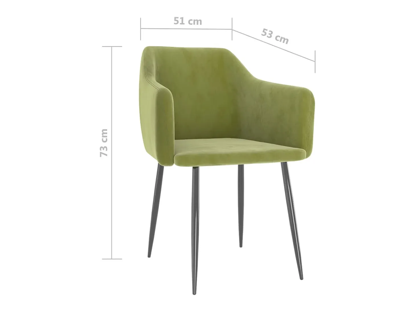 Sillas de comedor 2 unidades de terciopelo verde claro
