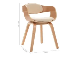 Sillas de comedor 6 unidades madera curvada y cuero sintético