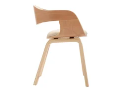 Sillas de comedor 6 unidades madera curvada y cuero sintético