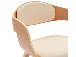Sillas de comedor 6 unidades madera curvada y cuero sintético