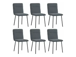 Sillas de comedor 6 unidades terciopelo gris oscuro