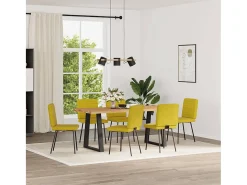 Sillas de comedor 6 unidades terciopelo amarillo