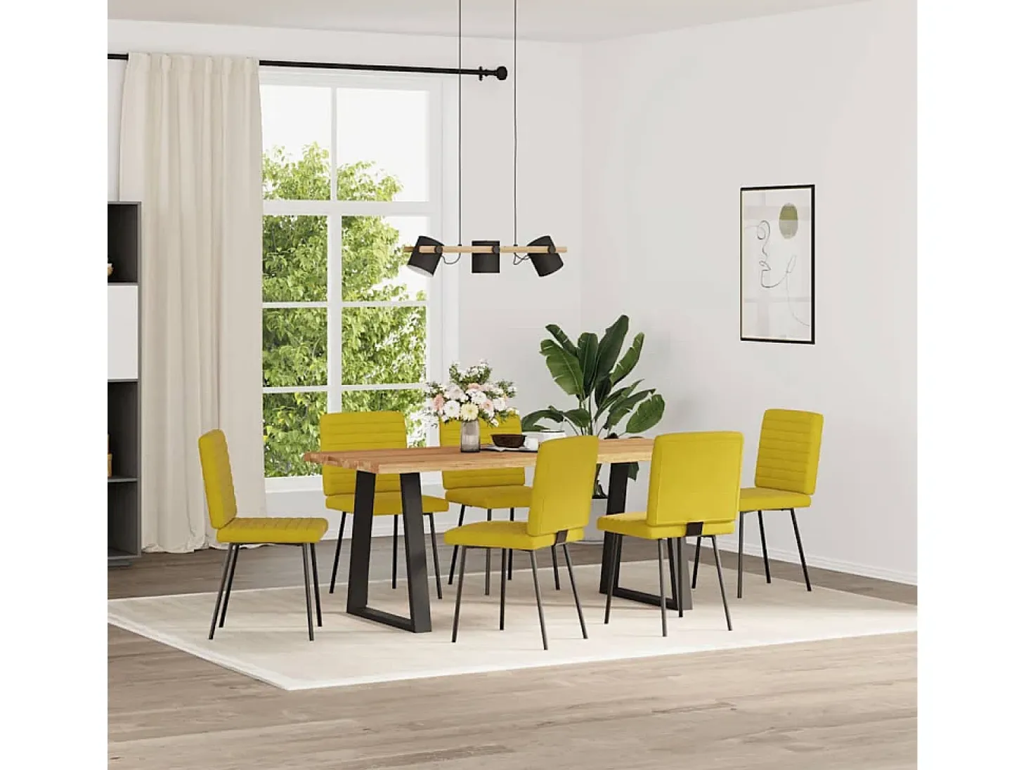 Sillas de comedor 6 unidades terciopelo amarillo