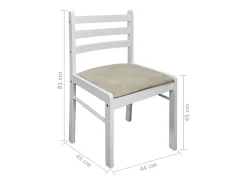 Sillas de comedor 4 unidades madera maciza caucho terciopelo blanco