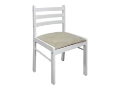 Sillas de comedor 4 unidades madera maciza caucho terciopelo blanco