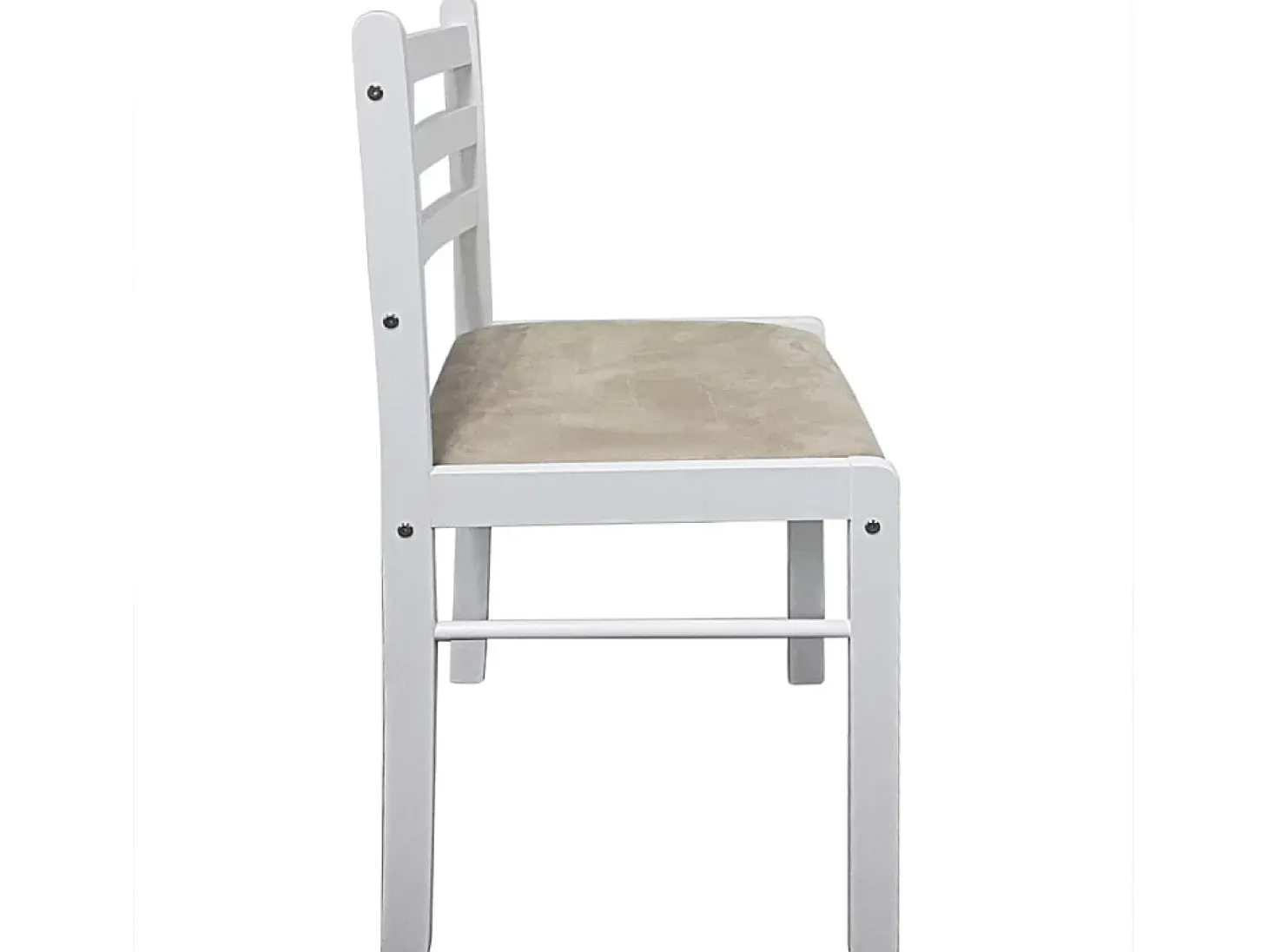 Sillas de comedor 4 unidades madera maciza caucho terciopelo blanco