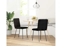 Sillas de comedor 2 unidades terciopelo negro