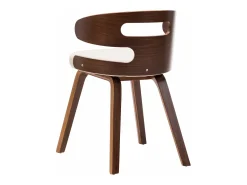 Sillas de comedor 6 unidades madera curvada y cuero sintético crema