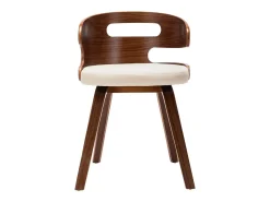 Sillas de comedor 6 unidades madera curvada y cuero sintético crema
