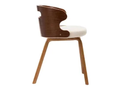Sillas de comedor 6 unidades madera curvada y cuero sintético crema