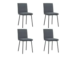 Sillas de comedor 4 unidades terciopelo gris oscuro