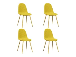 Sillas de comedor 4 unidades terciopelo amarillo mostaza