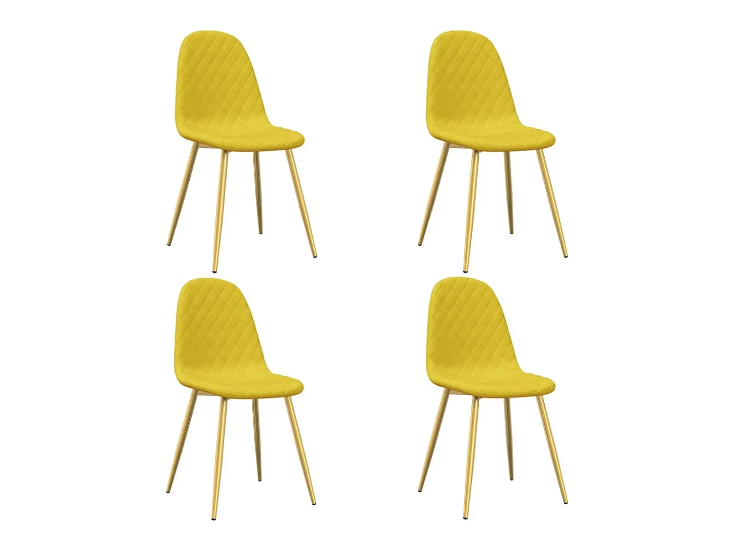 Sillas de comedor 4 unidades terciopelo amarillo mostaza