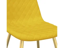 Sillas de comedor 4 unidades terciopelo amarillo mostaza