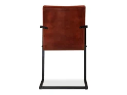 Sillas de comedor 4 unidades cuero auténtico marrón