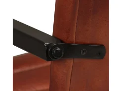 Sillas de comedor 4 unidades cuero auténtico marrón