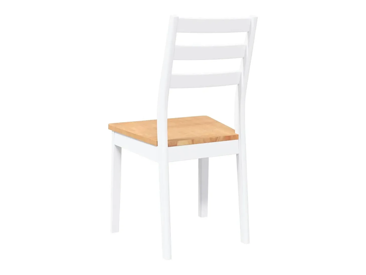 Sillas de comedor 2 unidades madera maciza de caucho blanco