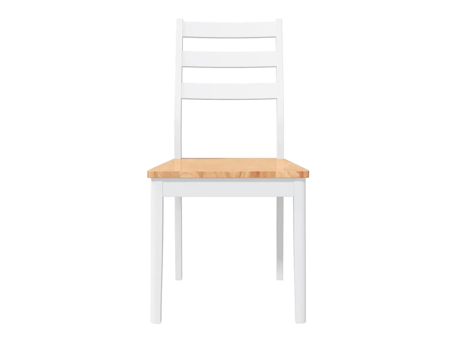 Sillas de comedor 2 unidades madera maciza de caucho blanco