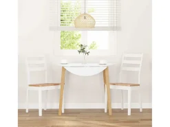 Sillas de comedor 2 unidades madera maciza de caucho blanco