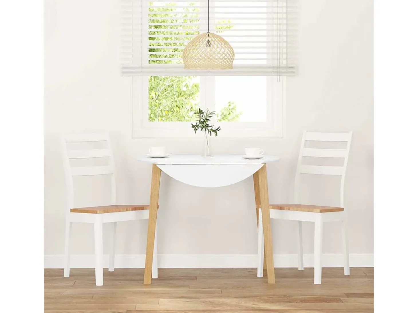 Sillas de comedor 2 unidades madera maciza de caucho blanco