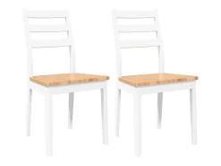 Sillas de comedor 2 unidades madera maciza de caucho blanco