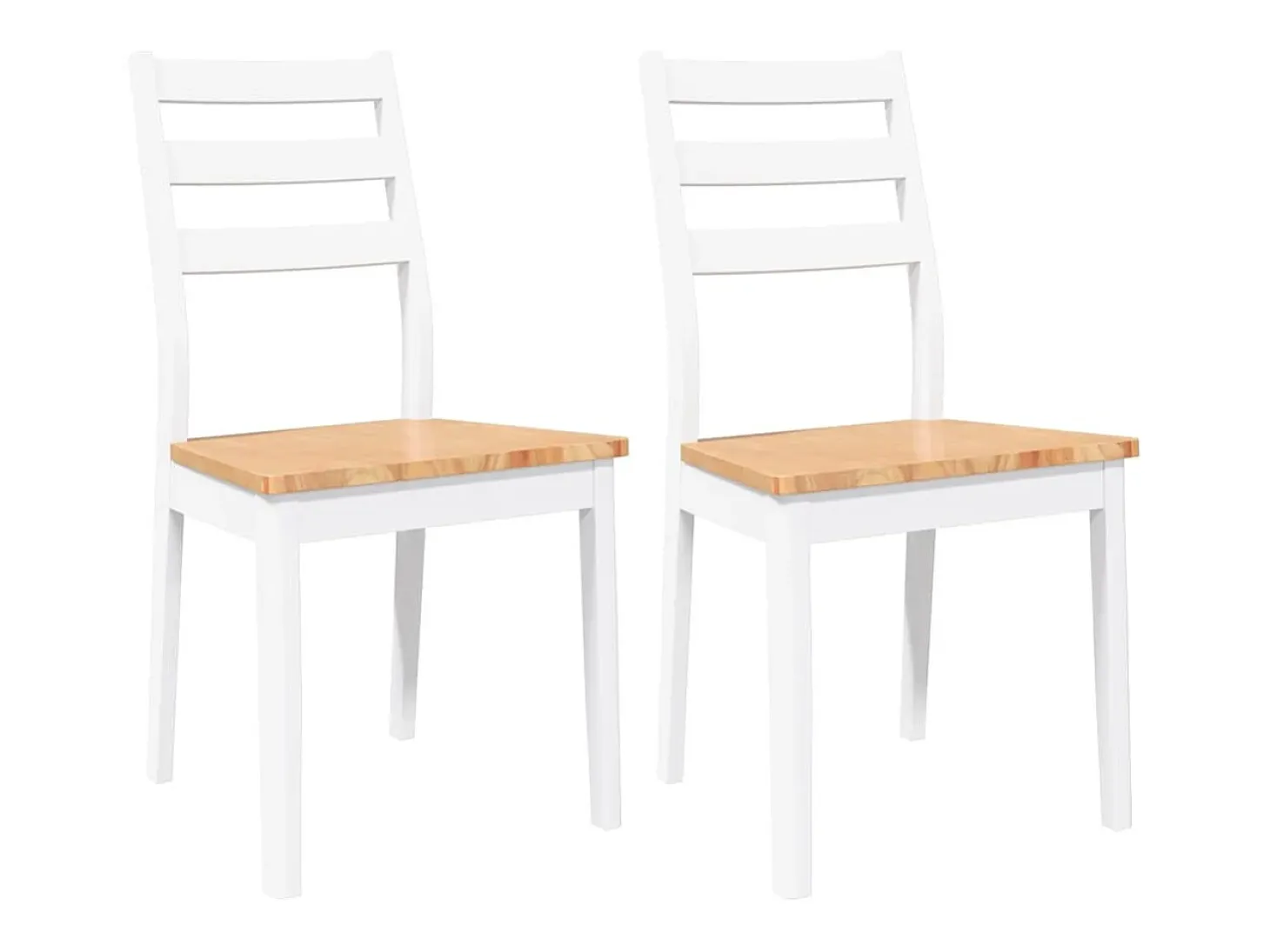 Sillas de comedor 2 unidades madera maciza de caucho blanco