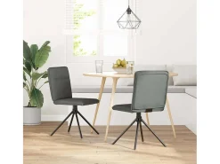 Sillas de comedor 2 unidades tela gris oscuro