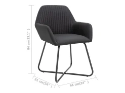 Sillas de comedor 4 unidades de tela negra