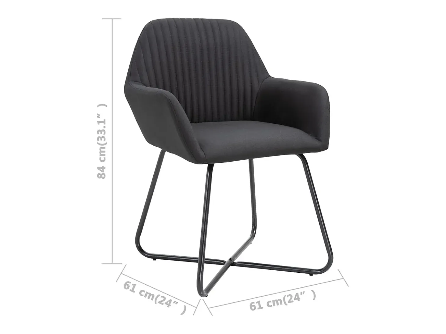 Sillas de comedor 4 unidades de tela negra
