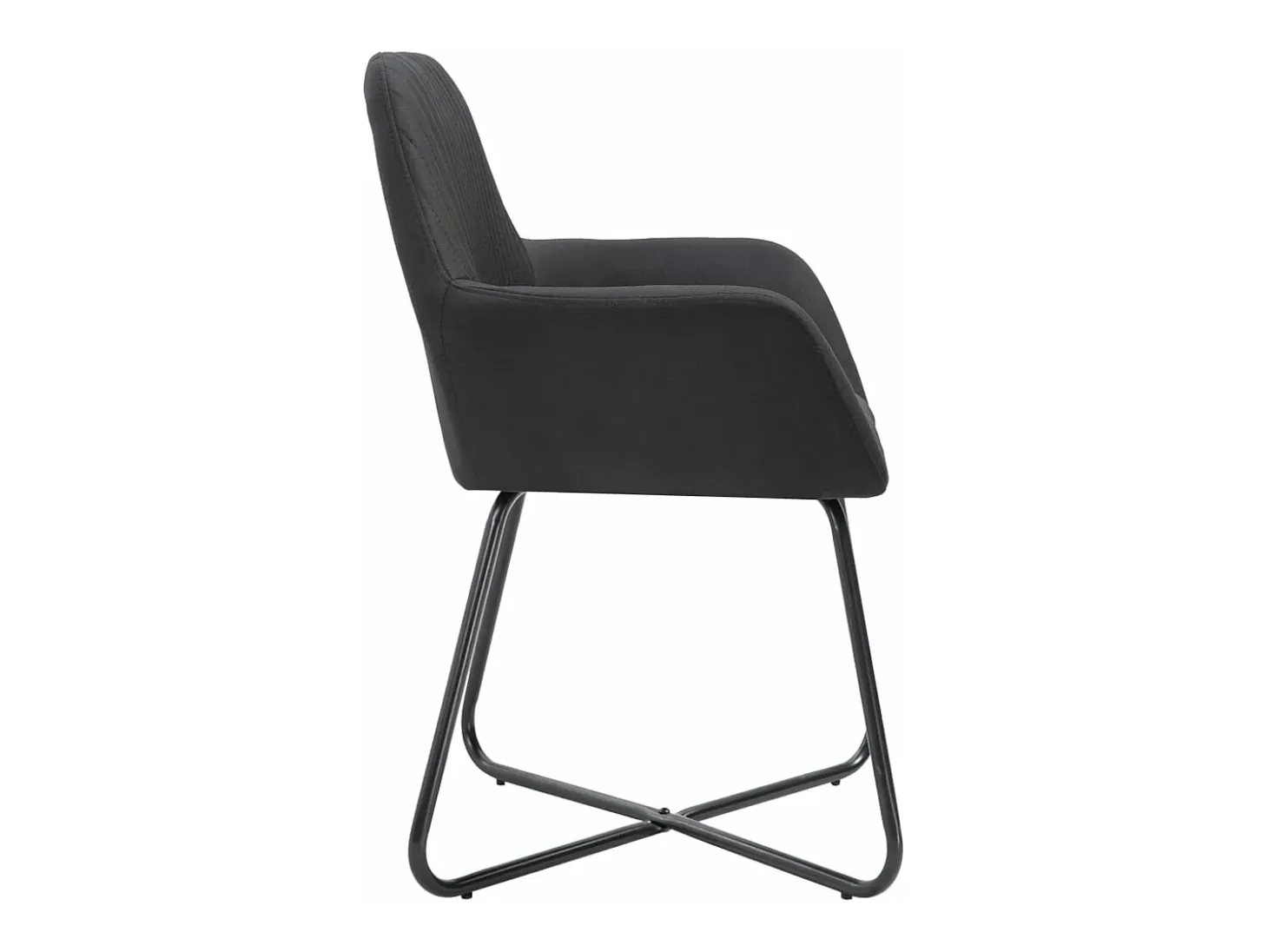 Sillas de comedor 4 unidades de tela negra