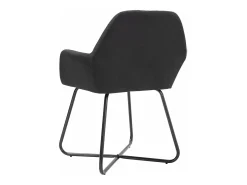 Sillas de comedor 4 unidades de tela negra