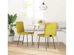 Sillas de comedor 2 unidades terciopelo amarillo