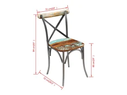 Sillas de comedor 2 unidades madera maciza reciclada