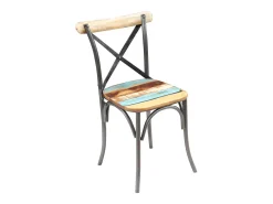 Sillas de comedor 2 unidades madera maciza reciclada