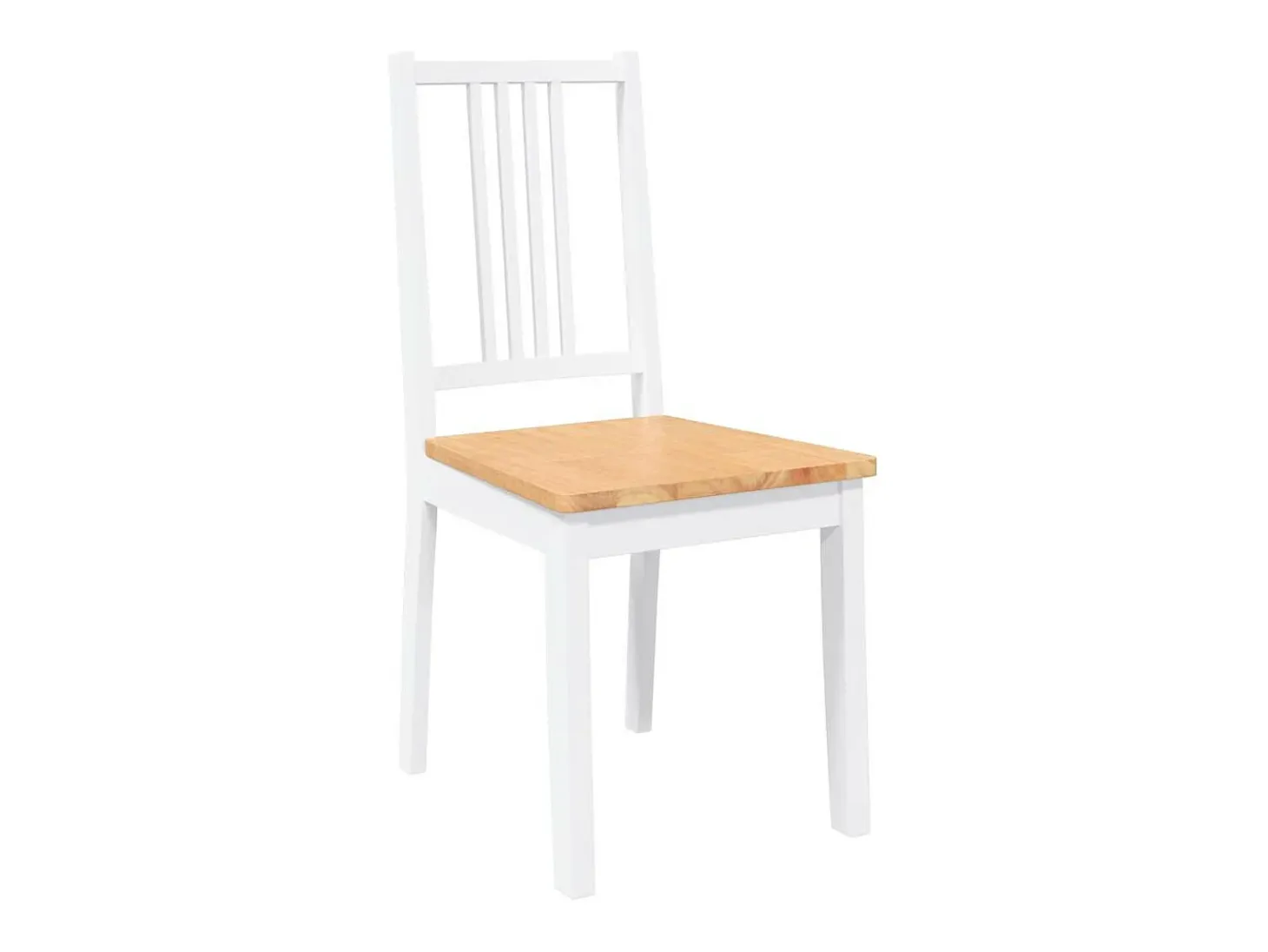 Sillas de comedor 2 unidades madera maciza de caucho blanco