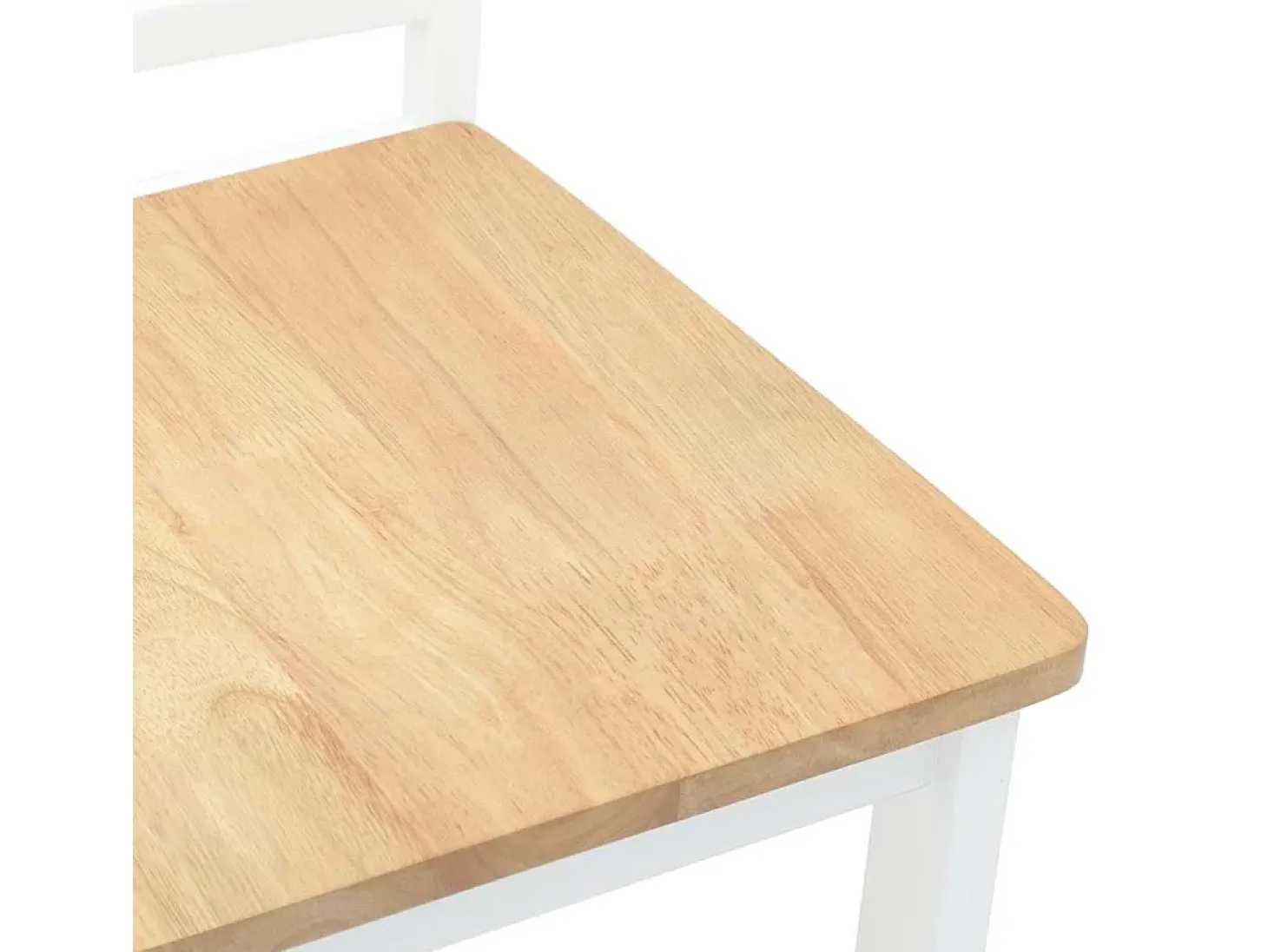 Sillas de comedor 2 unidades madera maciza de caucho blanco