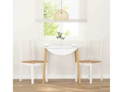 Sillas de comedor 2 unidades madera maciza de caucho blanco