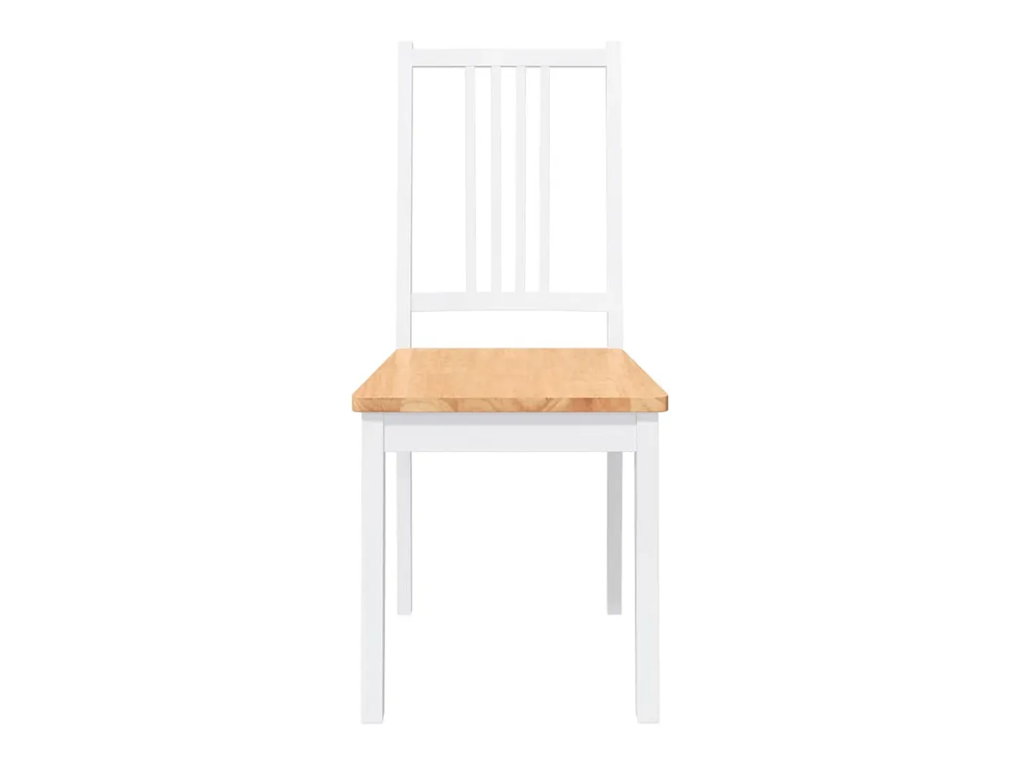 Sillas de comedor 2 unidades madera maciza de caucho blanco