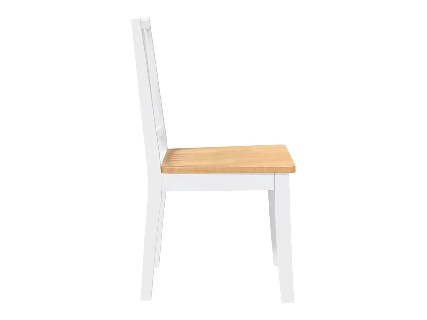 Sillas de comedor 2 unidades madera maciza de caucho blanco